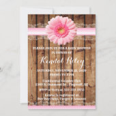 Pink Sunflower Baby Dusche laden ein Einladung (Vorderseite)