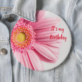 Pink Sunflower Birthday Button (Beispiel)