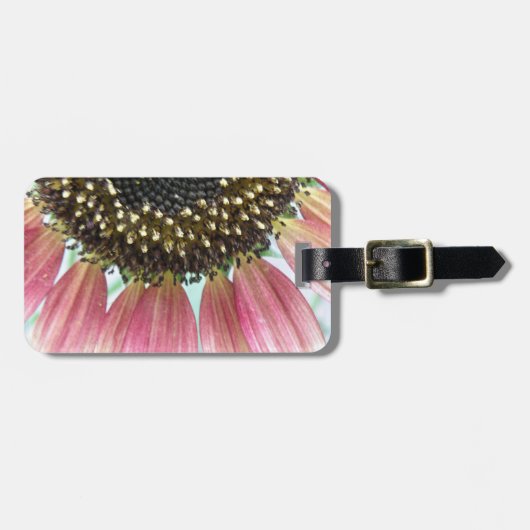 Pink Sunflower Custom Gepäckmarke Gepäckanhänger (Vorderseite horizontal)