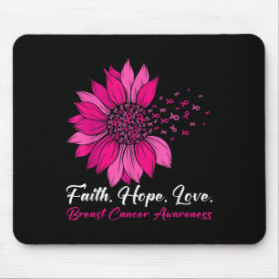 Pink Sunflower Faith Hope Liebe Breast Cancer Awar Mousepad