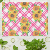 Pink Sunflower Geschirrtuch (Gefaltet)