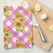 Pink Sunflower Geschirrtuch (Viertel Falte)