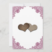 Pink Sunflower Rustic Floral Lace Wedding Save The Date (Rückseite)