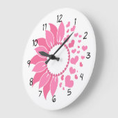 pink sunflower wall clock / decorative clock  große wanduhr (Winkel)