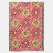 Pink Sunflowers Christmas Decke (Vorderseite Vertikal)