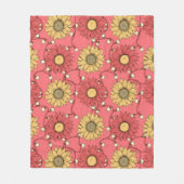 Pink Sunflowers Christmas Fleecedecke (Vorderseite)