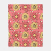 Pink Sunflowers Christmas Fleecedecke (Vorderseite)