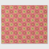 Pink Sunflowers Christmas Geschenkpapier (Flach)