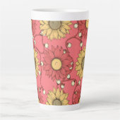 Pink Sunflowers Christmas Milchtasse (Vorderseite)