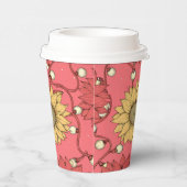 Pink Sunflowers Christmas Pappbecher (Rechts)