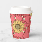 Pink Sunflowers Christmas Pappbecher (Vorderseite)