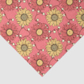 Pink Sunflowers Christmas Seidenpapier (Detail)