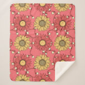 Pink Sunflowers Christmas Sherpadecke (Vorderseite)