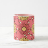 Pink Sunflowers Christmas Tasse (Zentrum)