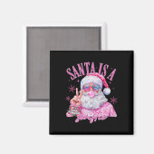 Pink Sungles Santa Is A Swifty Santa Christmas Bub Magnet (Vorderseite/Rückseite)