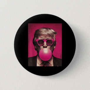 Pink Sungles Trump Bubble Gum Button