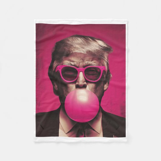 Pink Sungles Trump Bubble Gum Fleecedecke (Vorderseite)