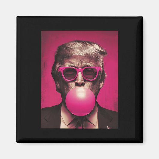 Pink Sungles Trump Bubble Gum Magnet (Vorne)