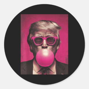 Pink Sungles Trump Bubble Gum Runder Aufkleber