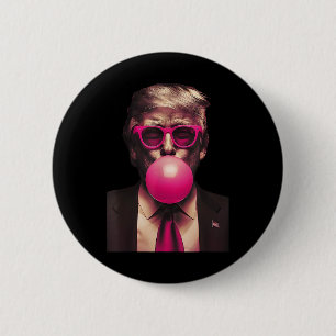 Pink Sungles Trump Bubble Gum Shirt 2024 Vote Pres Button