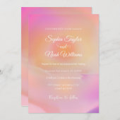 Pink Sunrise Gradient Ästhetik Einladung (Vorne/Hinten)
