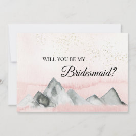 Pink Sunrise Mountain Bridesmaid Vorschlag Card Einladung