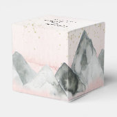 Pink Sunrise Mountain Wedding Square Gefallen Box Geschenkschachtel (Rückseite)