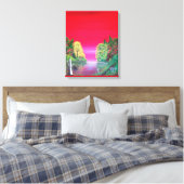 Pink Sunset Abstrakt Imaging Lake Leinwanddruck (Insitu (Schlafzimmer))