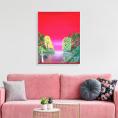 Pink Sunset Abstrakt Imaging Lake Leinwanddruck (Insitu (Wohnzimmer))