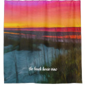 Pink Sunset Beach Sand Dune Duschvorhang (Vorderseite)