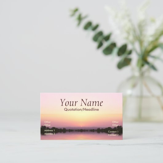 Pink Sunset Business Card Visitenkarte (Stehend Vorderseite)