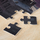 Pink Sunset Cityscape Szene Puzzle (Seite)