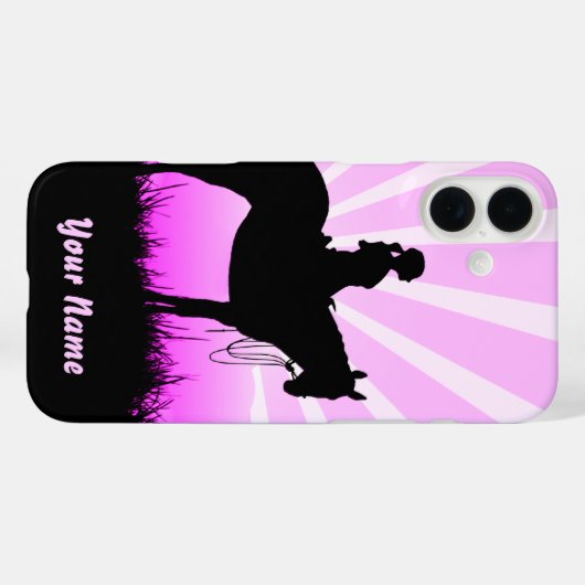 Pink Sunset Cowgirl IPhone cases (Rückseite (Horizontal))