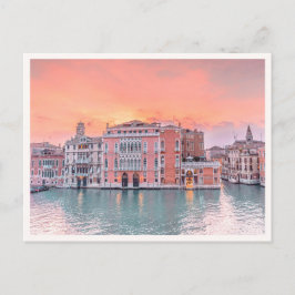Pink Sunset on the Grand Canal Venice Italy Photo Postkarte