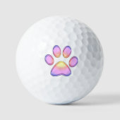 Pink Sunset Paw Golf Balls Golfball (Vorderseite)