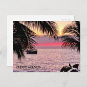 Pink Sunset Puerto Vallarta Postkarte (Vorne/Hinten)