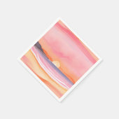 Pink Sunset | Watercolor Beach Sky Painting Serviette (Ecke)