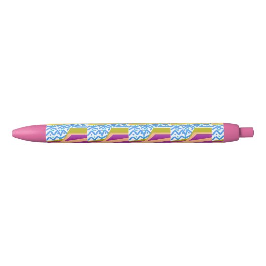 Pink Sunset Yacht Waves Pen Kugelschreiber (Vorderseite)
