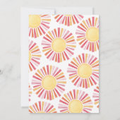 Pink Sunshine Baby Dusche Einladung (Rückseite)