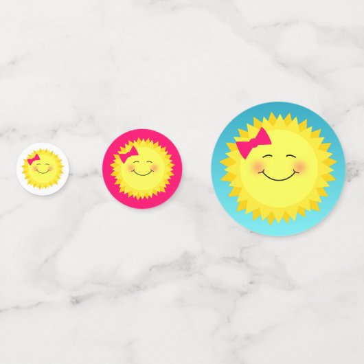 Pink Sunshine Birthday Party Konfetti (Vorderseiten)