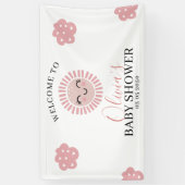 Pink Sunshine Girl Babydusche Willkommen Banner (Vertikal)