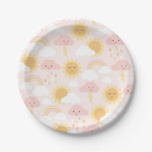 Pink Sunshine Party Plate Pappteller