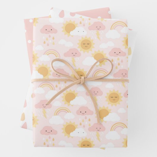 Pink Sunshine Party Wrap Geschenkpapier Set (Beispiel)