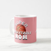 Pink Super Basketball Mama Sporty Mother Kaffeetasse (Vorderseite Links)