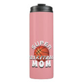 Pink Super Basketball Mama Sporty Mother Thermosbecher (Vorderseite)