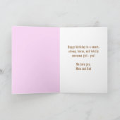 Pink Superhero Comic Speech Bubble Girl Birthday C Karte (Innenseite)