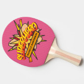 Pink Superhero Personalisiert Funny Cool Tischtennis Schläger (Seitenansicht)