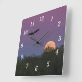 Pink Supermoon Adleruhr Quadratische Wanduhr (Winkel)