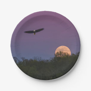 Pink Supermoon Eagle Pappteller