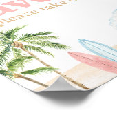 Pink Surf Beach Baby Dusche Favorit Schild (Ecke)